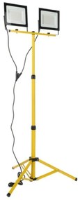 LED Reflektor so stojanom TIGRA 2xLED/100W/230V 4000K IP54 čierna/žltá
