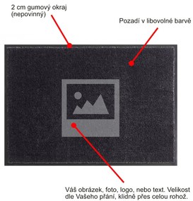 GDmats koberce Rohožka s vlastnou potlačou (logom) na mieru MK415 Velour - 60x75 cm