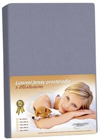 Bellatex Jersey prestieradlo s elastanom tmavosivá, 140 x 200 cm