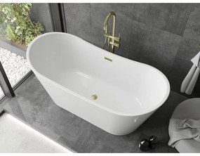 Mexen Montana, voľne stojaca vaňa 170 x 80 cm, biela, zlatý matný prepad, 52011708000-55