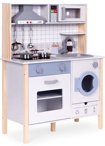 Drevená detská realistická kuchyňa s LED svetlom, zvukmi a príslušenstvom