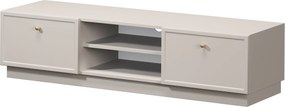 TV stolík Lorini 150 cm na sokli – kašmírová / zlaté úchytky G