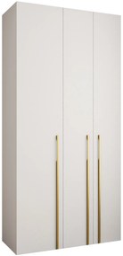 Šatníková skriňa 120 cm Carmela 40-3 (biela + zlatá). Akcia -19%. Vlastná spoľahlivá doprava až k Vám domov. 1126598