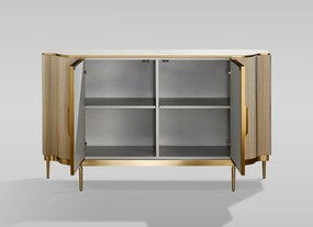 Komoda Stilig 150 cm slonovinová/zlatá