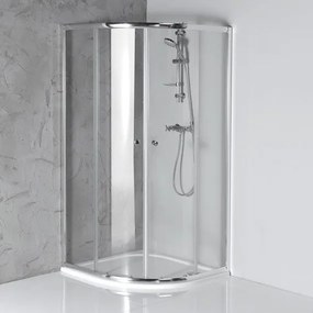 Aqualine Aqualine, ARLETA štvrťkruhová sprchová zástena 800x800mm, číre sklo, HLS800Y