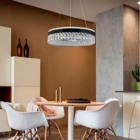 LED Stmievateľný luster na lanku LED/90W/230V 3000-6500K čierna + diaľkové ovládanie