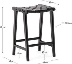 Čierna barová stolička z mahagónového dreva Calixta – Kave Home