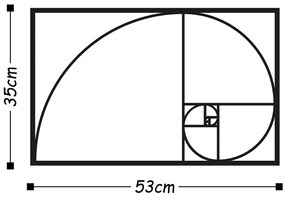 Nástenná kovová dekorácia GOLDEN RATIO čierna