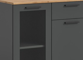 Komoda so šuplíkom Niklas, 120 cm, šedá/dub artisan