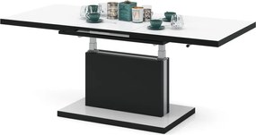 PRESTIGE ASTON biely čierny, rozkladaci, zdvíhací konferenčný stôl, stolík, čiernobiely