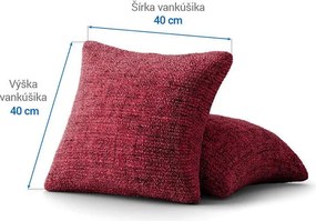 Bielastické poťahy VITTORIA bordó obliečky na vankúšiky 2 ks (40 x 40 cm)
