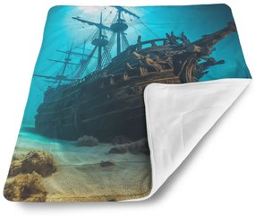 Sablio Deka pre bábätko Vrak drevenej lode na dne mora - 80x100 cm