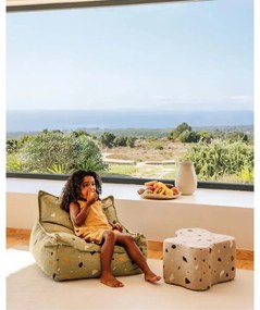 Zelený detský sedací vak z textílie buklé/ženilkový Terrazzo Chair – Wigiwama