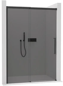 CERANO - Sprchové posuvné dvere Lantono L/P - 8 mm - čierna matná, grafitové sklo - 170x195 cm, CER-CER-8050BD7242