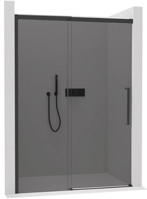 CERANO - Sprchové posuvné dvere Lantono L/P - 8 mm - čierna matná, grafitové sklo - 170x195 cm, CER-CER-8050BD7242