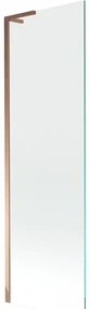 Mexen Next L, 1-krídlová vaňová zástena 60 x 150 cm, 6mm číre sklo, ružové zlato profil, 895-060-000-03-00-60