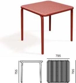 Záhradný jedálenský stôl BRENES 79,5x79,5x75,5 cm - výber z 5 prevedení