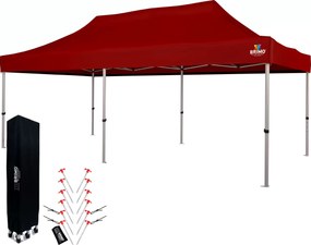 BRIMO Nožnicový párty stan EXCLUSIVE ALU 3x6 m bez stien červený