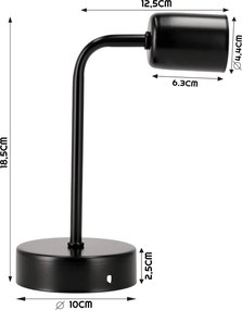 BERGE Nástenné svietidlo LED LOFT E27 BLACK