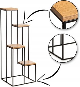 STOJAN NA KVETINÁČ KASKADA 110X40X40 CM ČIERNA/HNEDÁ