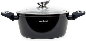 MEGAKOMBO Multifunkčný kuchynský robot BestBerg BBR-1900B + 15dielna sada riadu s mramorovým povrchom BestBerg BBN-1015A / čierna