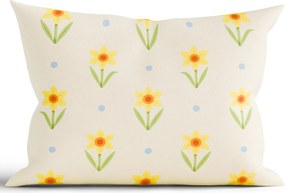 Bavlnená obliečka na vankúš Renforcé 40 × 60 cm - Narcis bieložlté