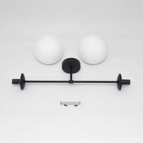 Prisadený luster MOON 2xE27/15W/230V čierna