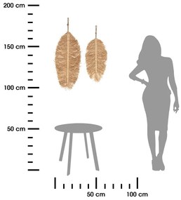 Dekorácia na stenu z rafie Oasis Leaf 29x70 cm + 24x50 cm