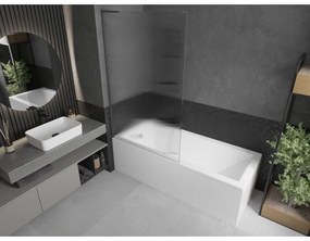 Mexen Next L, 1-krídlová vaňová zástena 100 x 150 cm, 6mm sklo s rebrovým vzorom, grafitový profil, 895-100-000-03-09-95