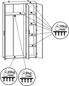 Viacúčelová skriňa Nitro, biela