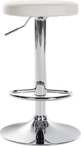 Barová stolička Ponte - koženka, chróm rám - Biela