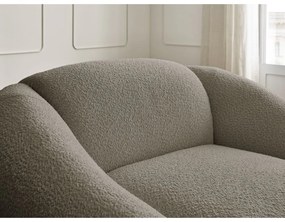 Sivohnedé kreslo z textílie bouclé Tina – Bobochic Paris