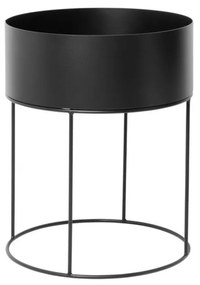 Ferm Living Truhlík na rastliny Plant Box Round, black