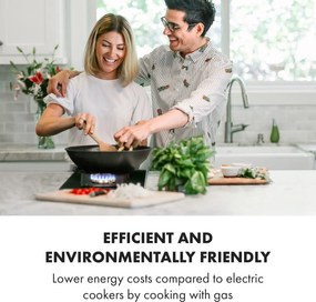 Klarstein Goldflame Domino, plynová varná doska, 2 mosadzné horáky, sklokeramika