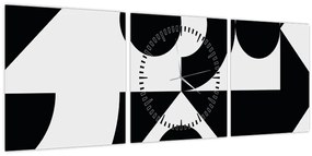 Obraz - Geometrická abstrakcia N⁰1 (s hodinami) (90x30 cm)