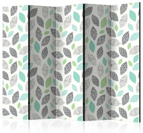 Paraván - Patterned Leaves II [Room Dividers] Veľkosť: 225x172, Verzia: Akustický