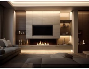 InFire - Vstavaný BIO krb 7,5x100 cm 6kW čierna