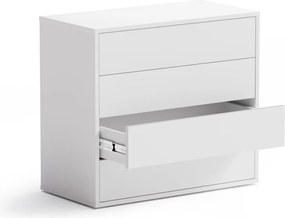 Kancelárska zásuvková komoda BLOCK, 800 × 400 × 710 mm, 4 zásuvky, biela