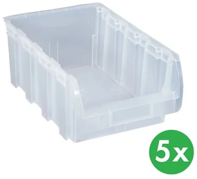 Allit Plastový box COMPACT, 316 x 500 x 200 mm, 5 ks, priehľadný