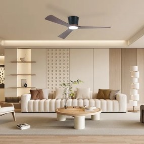 ZEVENTI - LED stropný ventilátor AUREX LED/24W/230V Wi-Fi Tuya čierna/orech + diaľkový ovládač