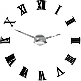 Stylesa - Nalepovacie nástenne hodiny rímske 2D plexi X0083 i čierne