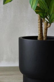 Kvetináč LIVELLO, sklolaminát, výška 41 cm, čierny