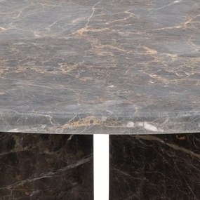 Konferenční kulatý stolek Vega 90 cm hnědý mramor