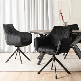 PROXIMA.store - Čalúnená otočná stolička MUMBAI FARBA: čierna