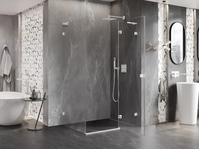 Mexen Lunar L, 1-krídlový sprchový kút, pravý, 100 x 80 cm, 8mm číre sklo, biely profil, 834L-100-080-20-00-P
