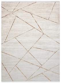 Koberec DUKE 51557 krémový / zlatý, geometrický / strapce