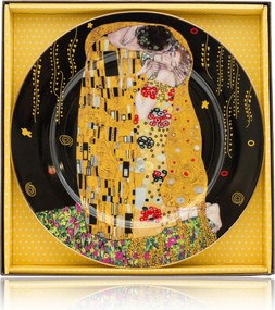 HOME ELEMENTS Tortová súprava: tortový tanier, 6 x tanier, tortová lyžica, Klimt, Bozk tmavý