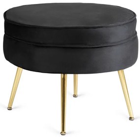 Kreslo LOREN s podnožkou, čierne, z velúru