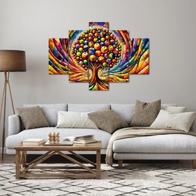 Obraz – Farebný strom s jablkami (150x105 cm)