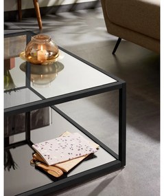 Čierny konferenčný stolík Kave Home Green Hill, 80 x 80 cm